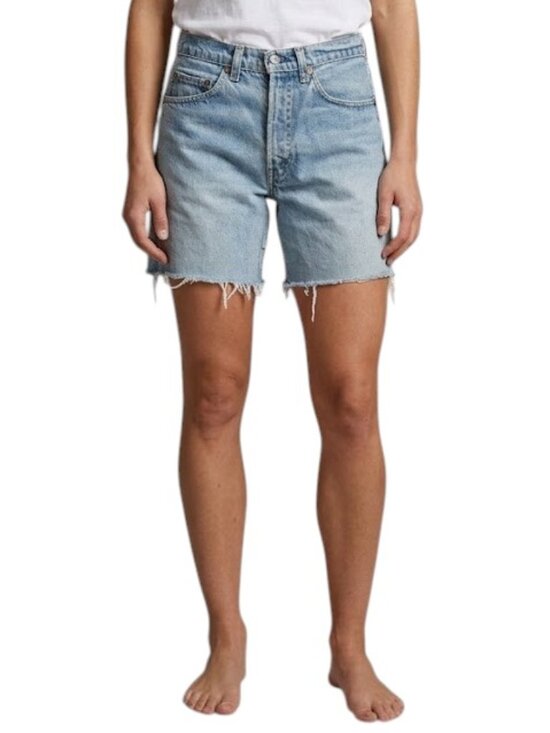Levi's Pants - Levi Strauss & Co Vintage Cutoff Medium Wash Long Denim Jean Shorts Frayed Edge